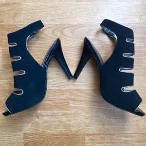 GlamTime Black Suede Stilettos/Heels